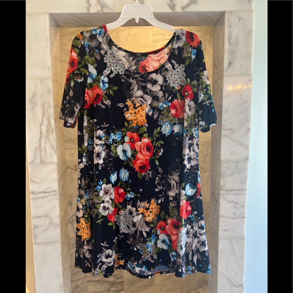 Floral A - line tshirt dress